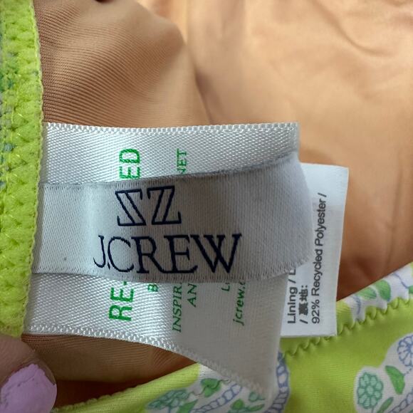J.Crew SZ Blockprints cutout one-piece swimsuit in green paisley Size 6 #BP262 - Picture 3 of 6